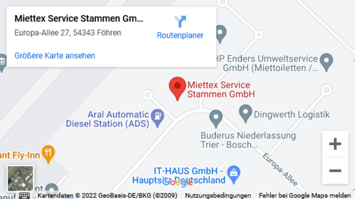 Google Maps Karte - Miettex Service Stammen GmbH in Föhren bei Trier