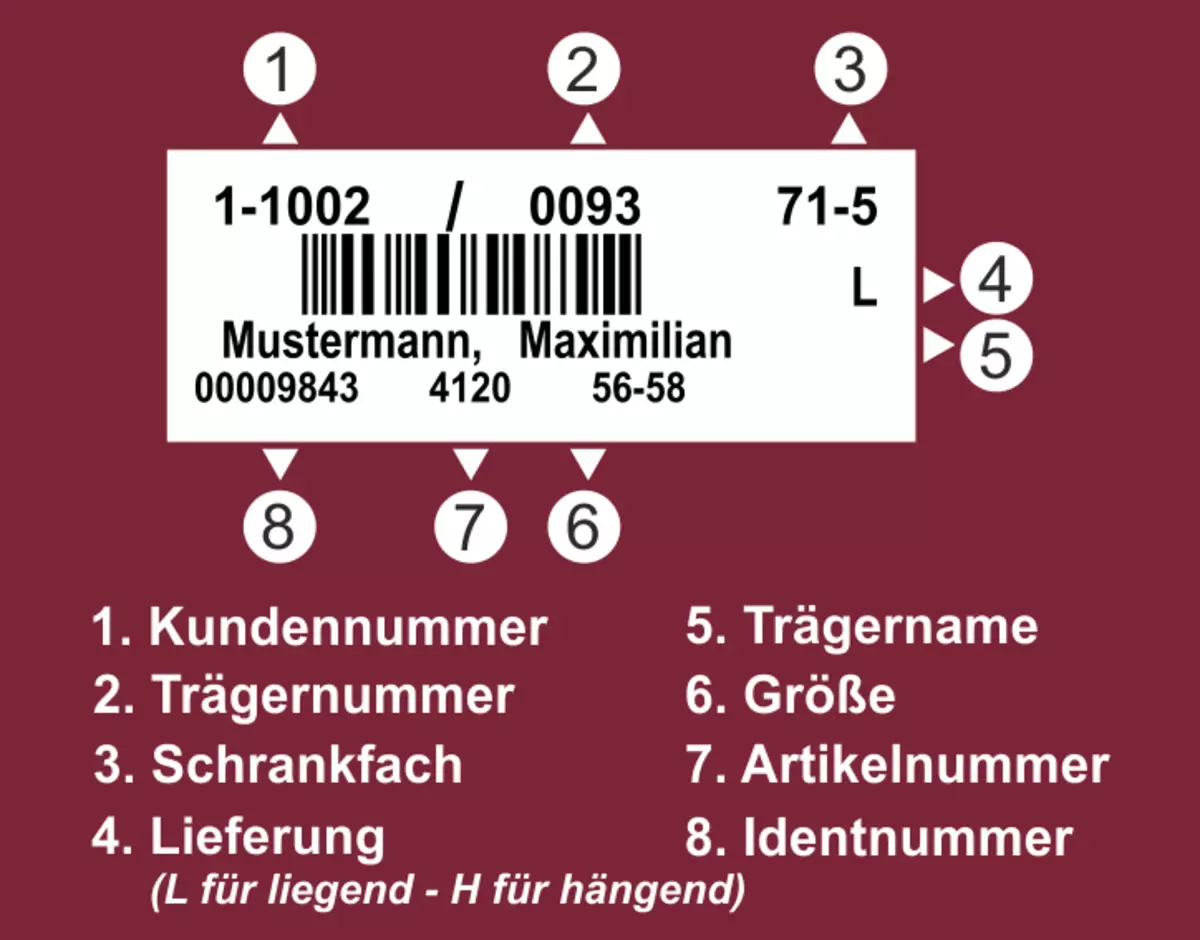 Barcode für Kennzeichnung der Berufsbekleidung